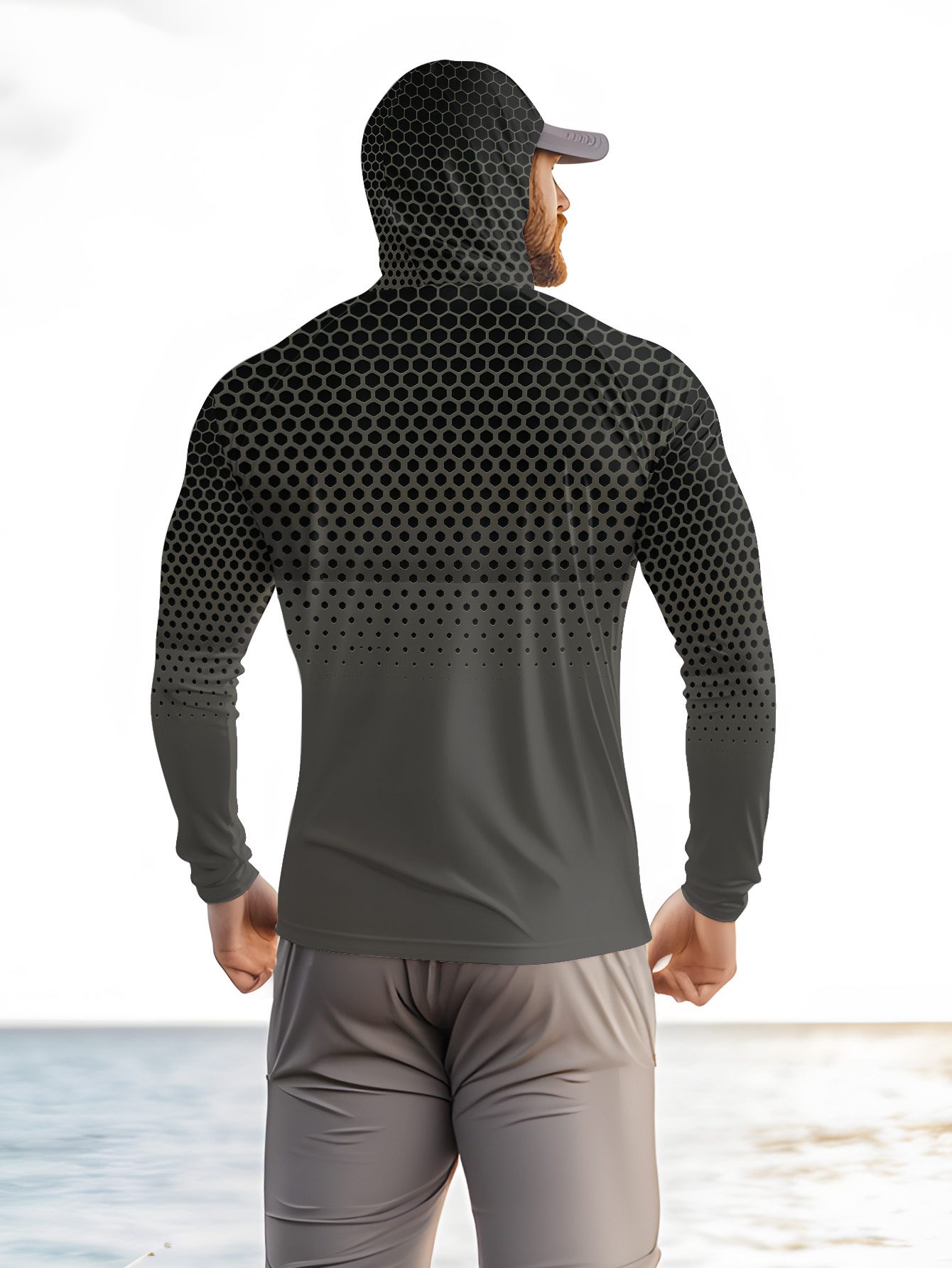 Men Summer UPF50+ Fishing Hood - Sports Mask Breathable ulasan dan harga