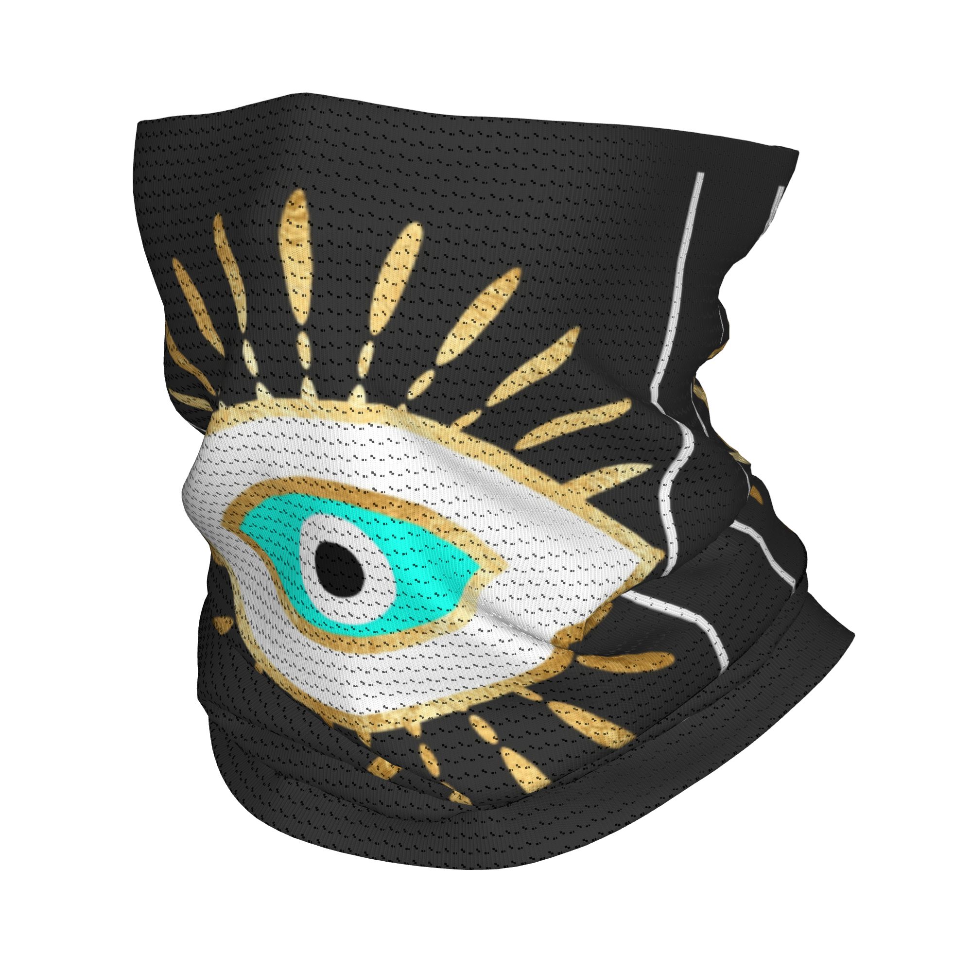 Hamsa Evil Eye Gold Foil Print - Neck Gaiter Face Cover ulasan dan harga