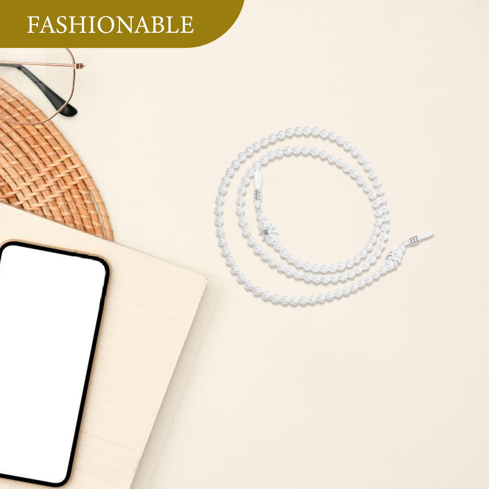 Elegant Pearl Eyeglass Cord fo - Mask Chain Holder ulasan dan harga